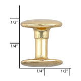 Ohio Travel Bag Fasteners 9mm Gold, Double Cap Jiffy Rivets, Steel, #A-311-GOLD A-311-GOLD