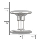 Ohio Travel Bag Fasteners 9mm Nickel, Double Cap Jiffy Rivets, Steel, #A-311-NP A-311-NP