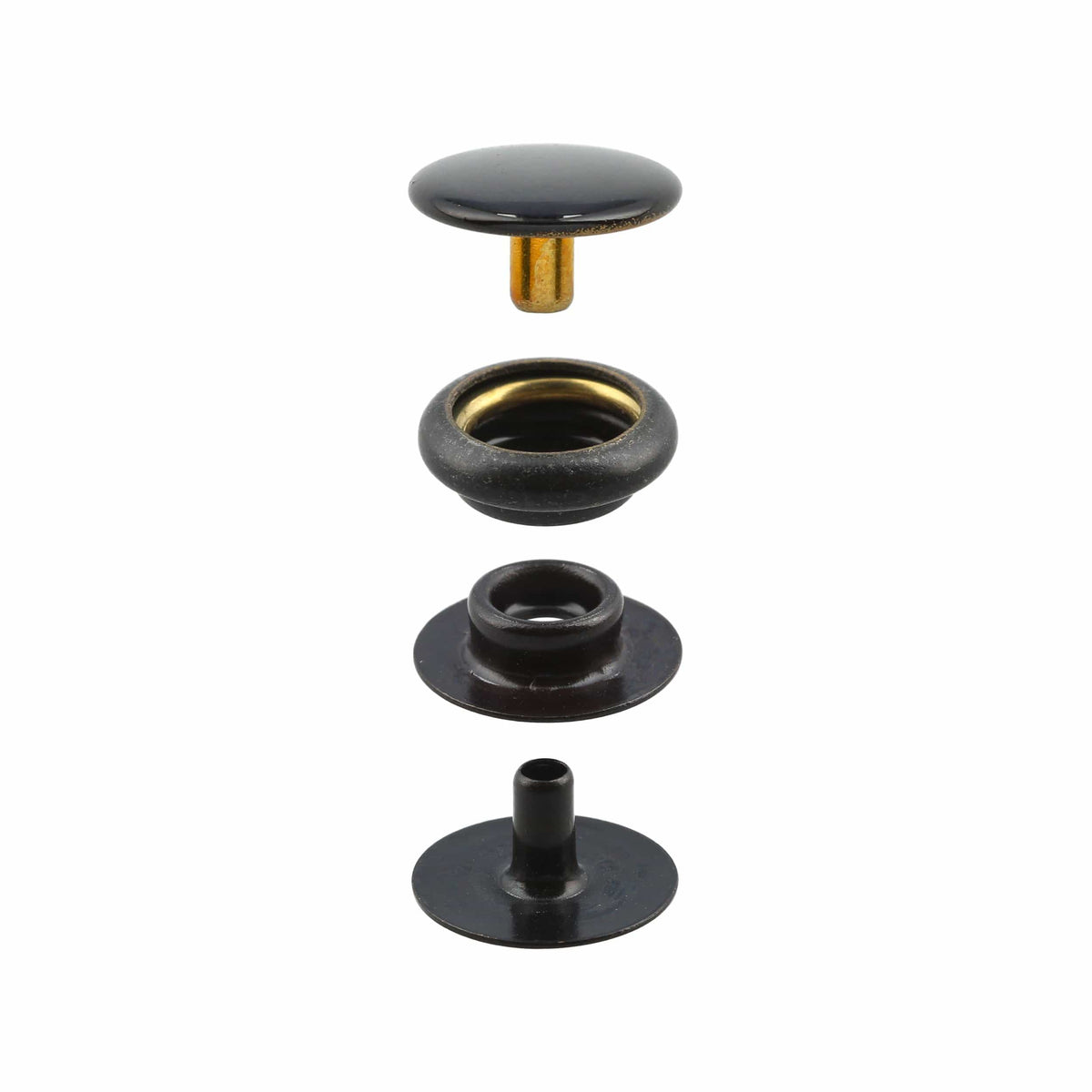 Ohio Travel Bag Fasteners Ligne 20 Snap Set Solid Brass Black(Pack of 10 Sets Complete), #WF-022 WF-022