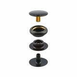 Ohio Travel Bag Fasteners Ligne 20 Snap Set Solid Brass Black(Pack of 10 Sets Complete), #WF-022 WF-022