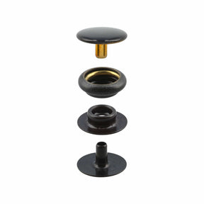 Ohio Travel Bag Fasteners Ligne 20 Snap Set Solid Brass Black(Pack of 10 Sets Complete), #WF-022 WF-022