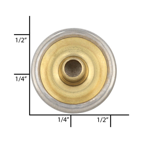 Ohio Travel Bag Fasteners Ligne 24 Antique Nickel, Cap, Solid Brass, #10128-ANTN 10128-ANTN
