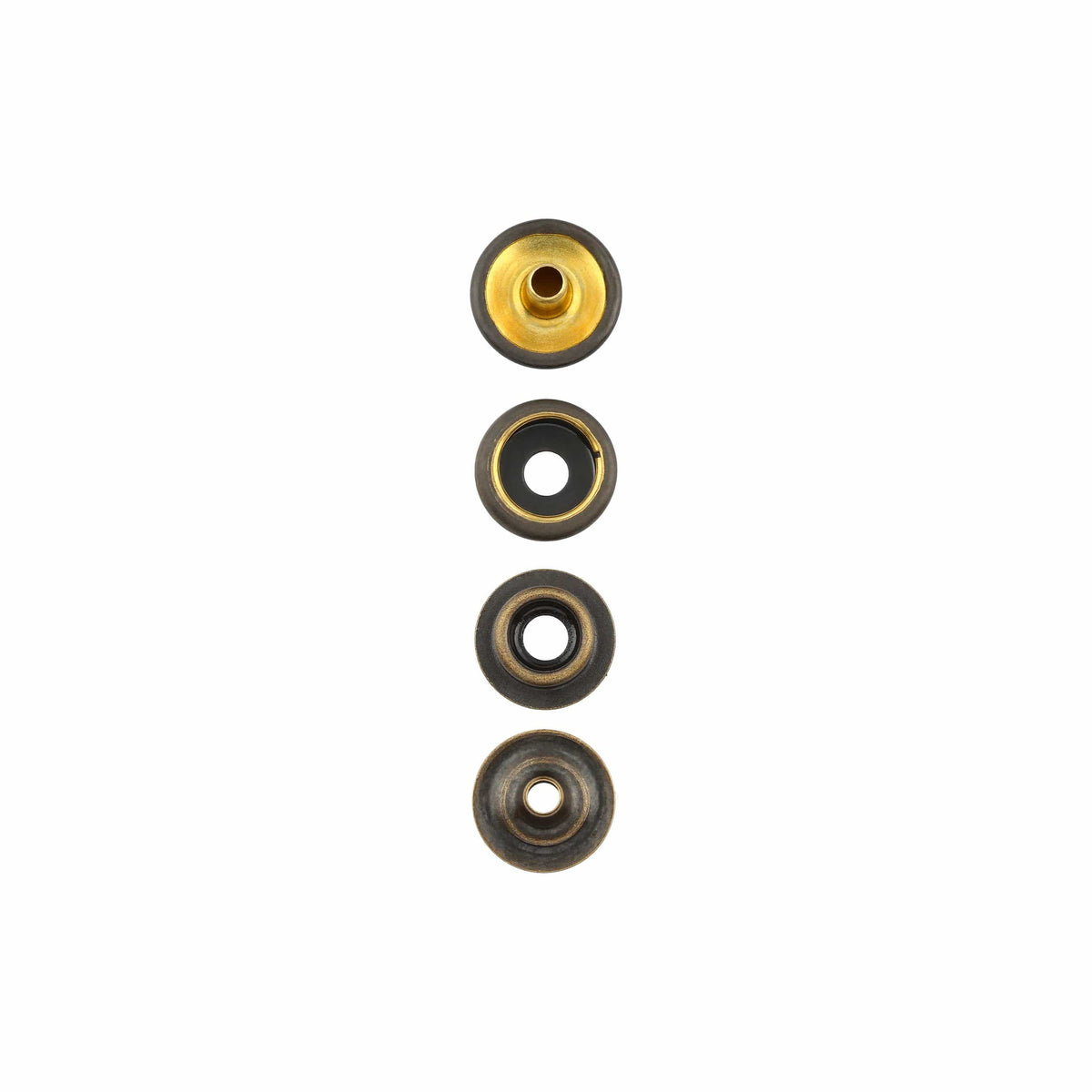 Ohio Travel Bag Fasteners Ligne 24 Snap Set Solid Brass Antique(Pack of 10 Sets Complete), #WF-036-ANTB WF-036-ANTB