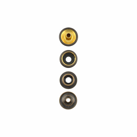 Ohio Travel Bag Fasteners Ligne 24 Snap Set Solid Brass Antique(Pack of 10 Sets Complete), #WF-036-ANTB WF-036-ANTB