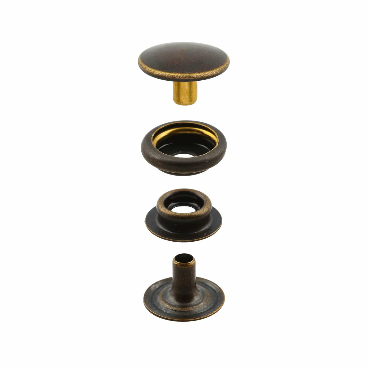 Ohio Travel Bag Fasteners Ligne 24 Snap Set Solid Brass Antique(Pack of 10 Sets Complete), #WF-036-ANTB WF-036-ANTB