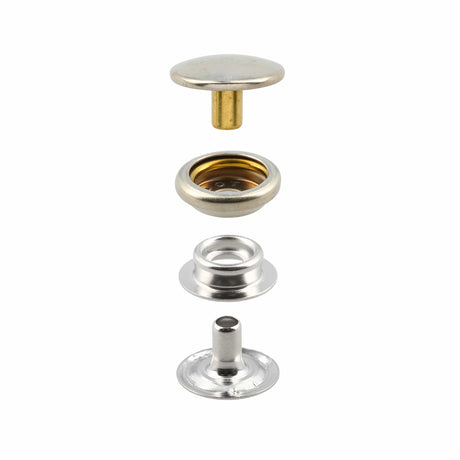 Ohio Travel Bag Fasteners Ligne 24 Snap Set Solid Brass Nickel (Pack of 10 Sets Complete), #WF-036-SBN WF-036-SBN