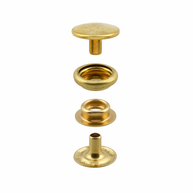 Ohio Travel Bag Fasteners Ligne 24 Snap Set Solid Brass(Pack of 10 Sets Complete), #WF-036-SB WF-036-SB