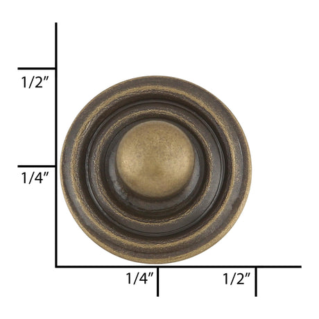 Ohio Travel Bag Fasteners Ligne 4 Antique Brass, Stud, Solid Brass, #4374-ANTB 4374-ANTB