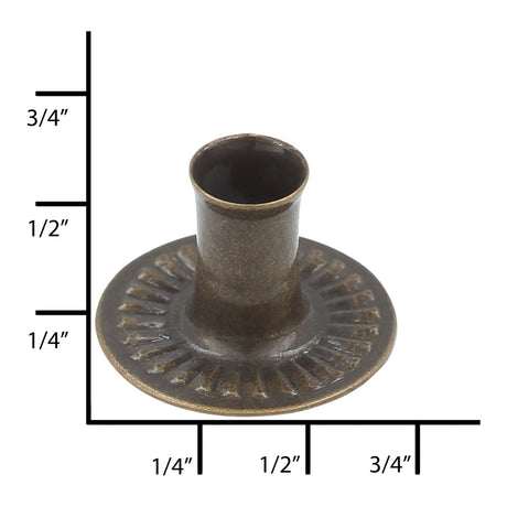 Ohio Travel Bag Fasteners Ligne 6  Antique Brass, Post, Solid Brass, #6375-ANTB 6375-ANTB