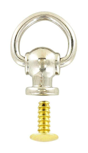 Ohio Travel Bag Handles 1/4" Nickel, Handle Loop with Ring, Steel, #P-2264-NP P-2264-NP