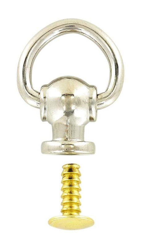 Ohio Travel Bag Handles 1/4" Nickel, Handle Loop with Ring, Steel, #P-2264-NP P-2264-NP