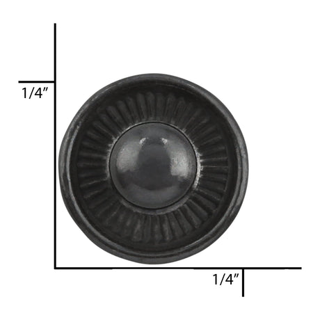 Ohio Travel Bag Ligne 2 Black, 1/4" Parallel Spring Snap Stud, Solid Brass, #2374-BLK 2374-BLK