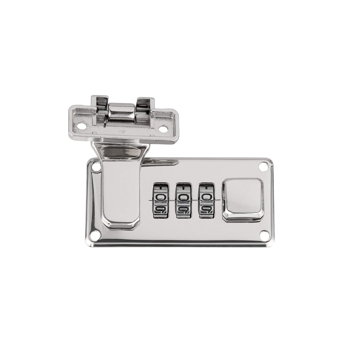 Ohio Travel Bag Locks & Closures 1 1/4" Shiny Nickel, Combination Lock, Steel, #L-1416-NIC L-1416-NIC