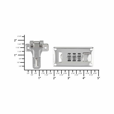 Ohio Travel Bag Locks & Closures 1 1/4" Shiny Nickel, Combination Lock, Steel, #L-1416-NIC L-1416-NIC