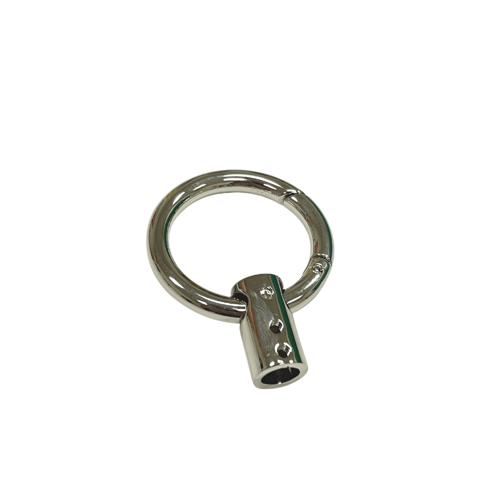 Ohio Travel Bag Locks & Closures 1 1/4" Shiny Nickel, Gate Ring with Strap End, Zinc Alloy, #P-3145-NIC P-3145-NIC