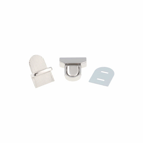 Ohio Travel Bag Locks & Closures 1 3/16" Shiny Nickel, Tuck Catch, Zinc Alloy, #L-3729-NIC L-3729-NIC