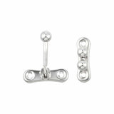 Ohio Travel Bag Locks & Closures 1 5/16" Nickel, Small 3-Ball Catch, Steel, #P-2437-NP P-2437-NP