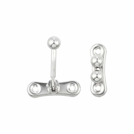 Ohio Travel Bag Locks & Closures 1 5/16" Nickel, Small 3-Ball Catch, Steel, #P-2437-NP P-2437-NP