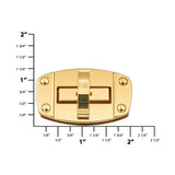 2" Shiny Gold, Turn Lock, Zinc Alloy