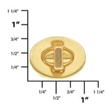5/8” Turn Lock, Brass Plated Over Solid Brass