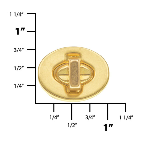 5/8” Turn Lock, Brass Plated Over Solid Brass