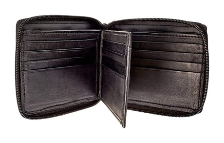 Ohio Travel Bag Novelty & Gift 4 1/2" Black, Zipper Wallet, Leather, #M-1446 M-1446