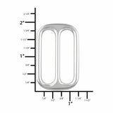Ohio Travel Bag Rings & Slides 1 1/2" Nickel, Double Loop Slide, Zinc Alloy, #P-2810-NIC P-2810-NIC
