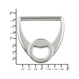 Ohio Travel Bag Rings & Slides 1 1/2" Shiny Nickel, Double Loop D-Ring, Zinc Alloy, #P-3038-NIC P-3038-NIC
