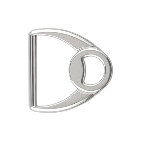 Ohio Travel Bag Rings & Slides 1 1/2" Shiny Nickel, Double Loop D-Ring, Zinc Alloy, #P-3038-NIC P-3038-NIC