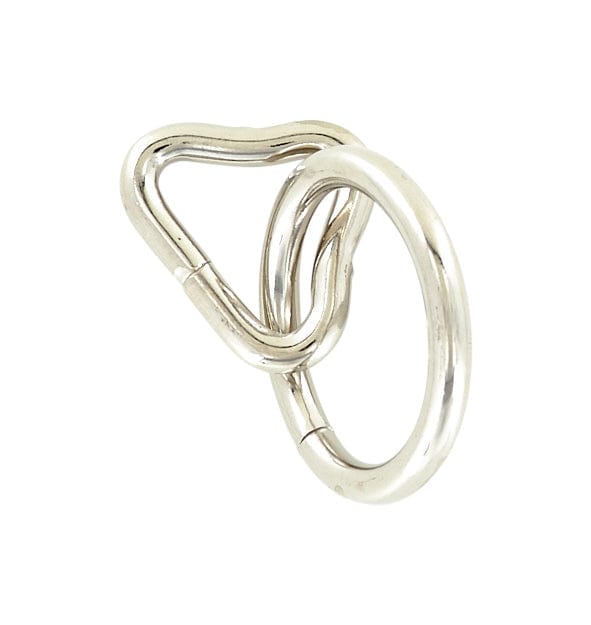 Ohio Travel Bag Rings & Slides 1 1/4" Nickel, Loop & Ring, Steel, #L-2468 L-2468