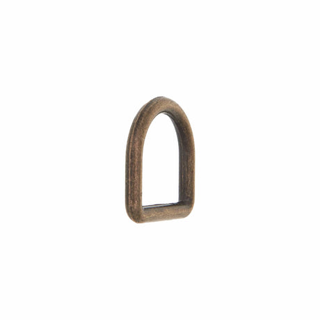 Ohio Travel Bag Rings & Slides 1/2" Antique Brass, Cast D-Ring, Zinc Alloy, #D-301-ANTB D-301-ANTB