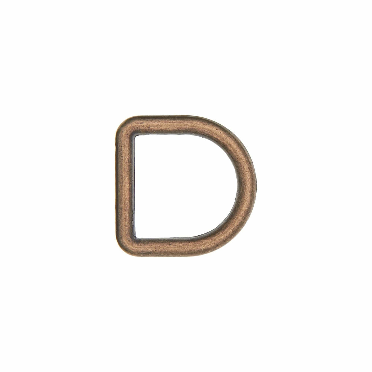 Ohio Travel Bag Rings & Slides 1/2" Antique Brass, Cast D-Ring, Zinc Alloy, #D-301-ANTB D-301-ANTB