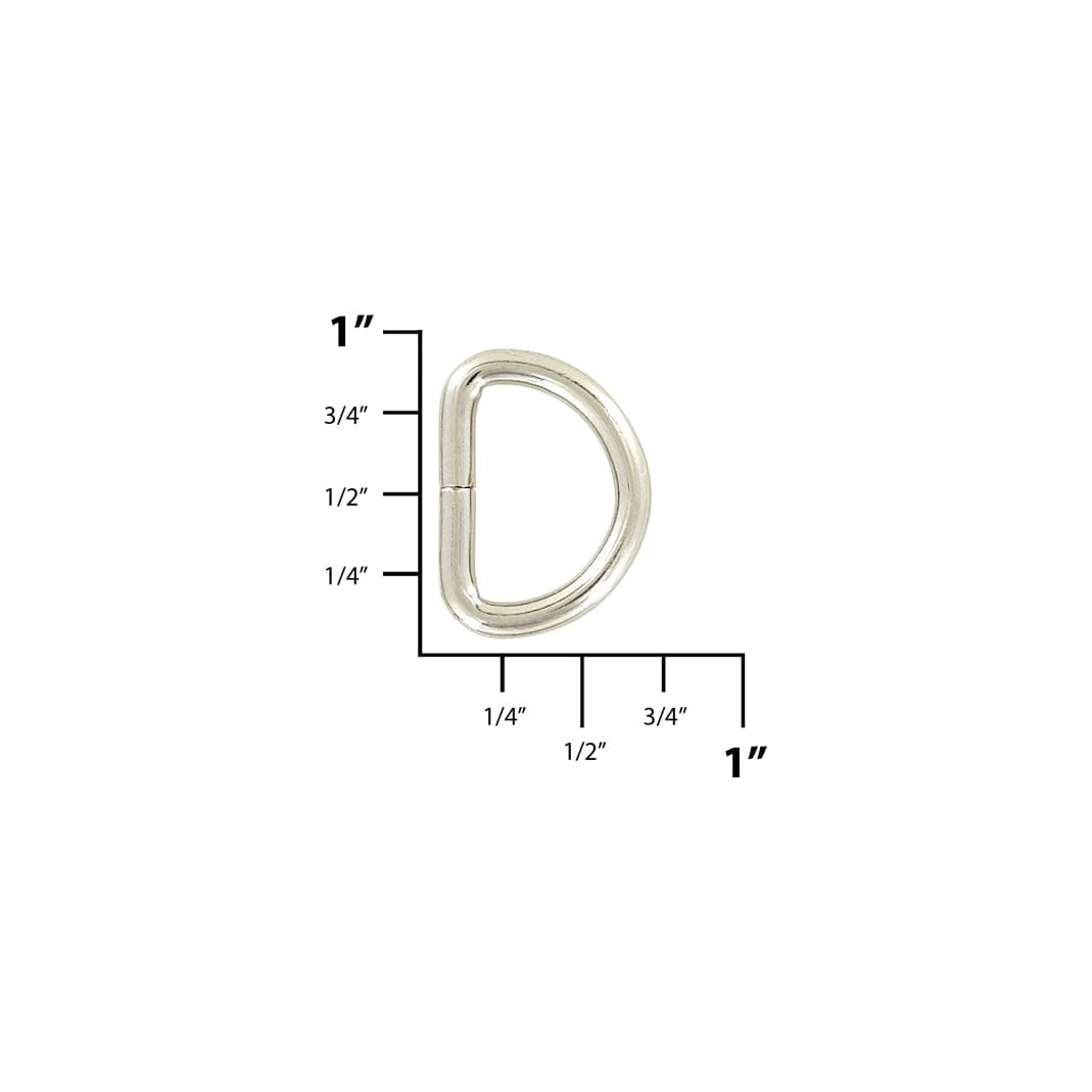 1/2" Nickel, Split D Ring Heavy, Steel