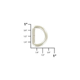 1/2" Nickel, Split D Ring Heavy, Steel