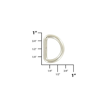 1/2" Nickel, Split D Ring Heavy, Steel