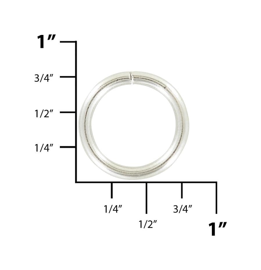 Ohio Travel Bag Rings & Slides 1/2" Nickel,  Split Round Ring, Steel, #A-3-NP A-3-NP