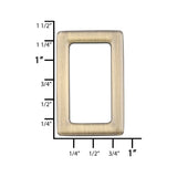Ohio Travel Bag Rings & Slides 1" Antique Brass, Rectangular Ring, Zinc Alloy, #P-3113-ANTB P-3113-ANTB