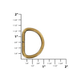 1" Antique Brass, Split D-Ring Heavy, Steel