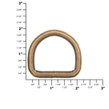 Ohio Travel Bag Rings & Slides 1" Antique Brass, Welded D Ring, Steel, #P-2139-ANTB P-2139-ANTB