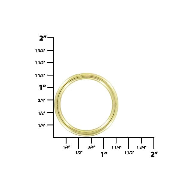Ohio Travel Bag Rings & Slides 1" Brass Plated, Split Round Ring, Steel, #A-6-BP A-6-BP