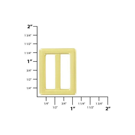 Ohio Travel Bag Rings & Slides 1" Gold, Double Loop, Zinc Alloy, #C-2114-GOLD C-2114-GOLD
