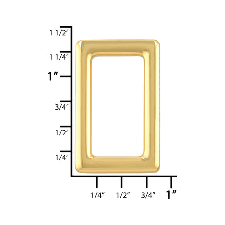 Ohio Travel Bag Rings & Slides 1" Gold, Rectangular Ring, Zinc Alloy, #P-3113-GOLD P-3113-GOLD
