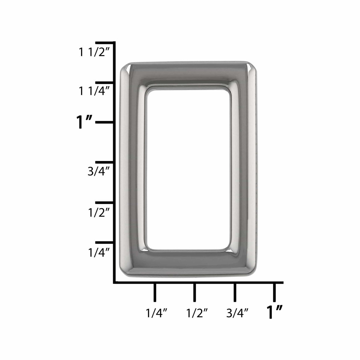 Ohio Travel Bag Rings & Slides 1" Gunmetal,  Rectangular Ring, Zinc Alloy, #P-3113-GUNM P-3113-GUNM