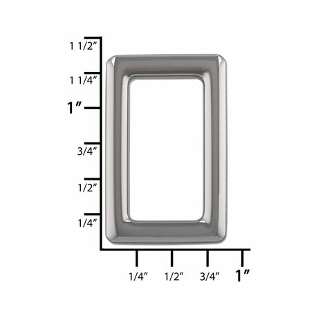Ohio Travel Bag Rings & Slides 1" Gunmetal,  Rectangular Ring, Zinc Alloy, #P-3113-GUNM P-3113-GUNM