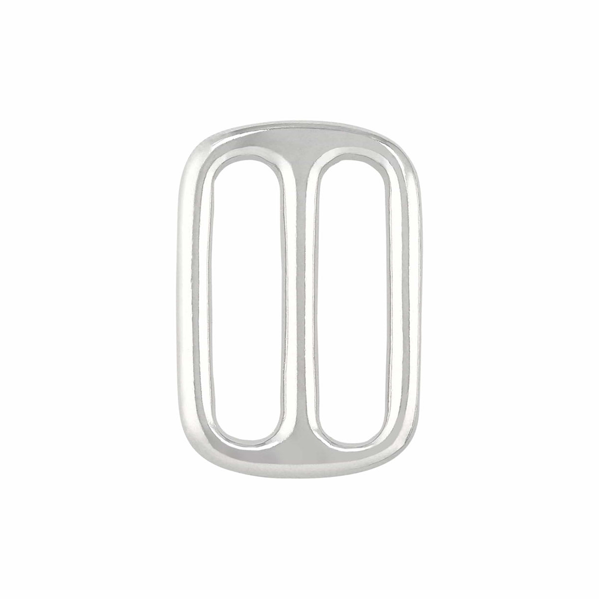 Ohio Travel Bag Rings & Slides 1" Nickel, Cast Double Loop, Solid Brass, #P-2510-SBN P-2510-SBN