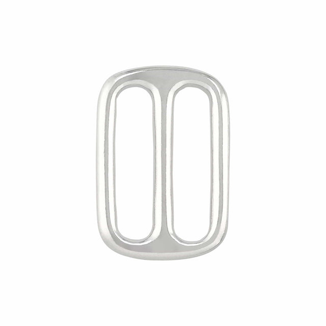 Ohio Travel Bag Rings & Slides 1" Nickel, Cast Double Loop, Solid Brass, #P-2510-SBN P-2510-SBN