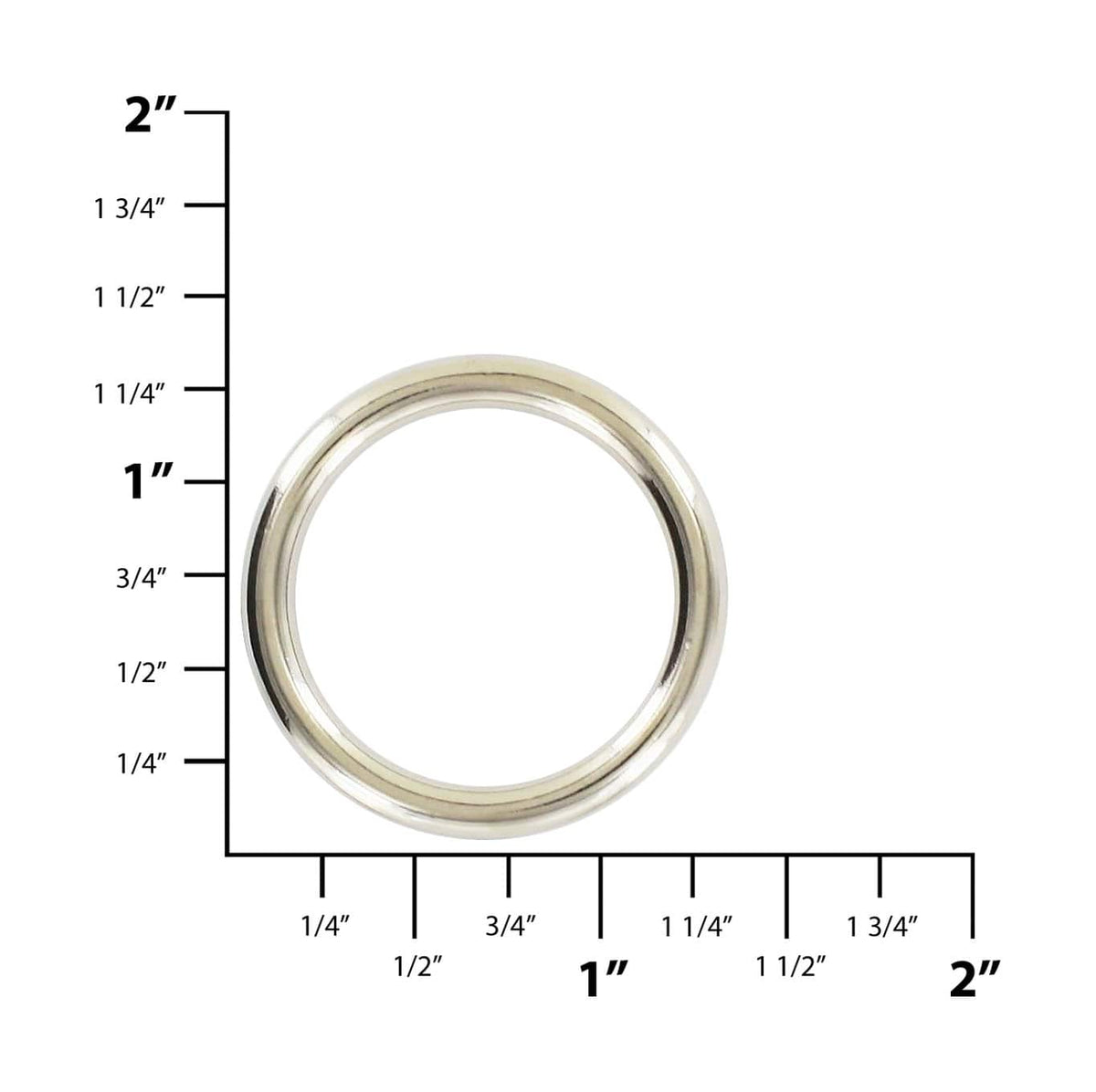 Ohio Travel Bag Rings & Slides 1" Nickel, Cast Round Ring, Zinc Alloy, #A-234-NP A-234-NP