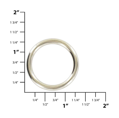 Ohio Travel Bag Rings & Slides 1" Nickel, Cast Round Ring, Zinc Alloy, #A-234-NP A-234-NP