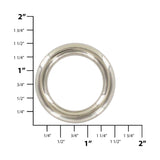 Ohio Travel Bag Rings & Slides 1" Nickel, Cast Round Ring, Zinc Alloy, #P-2549-NIC P-2549-NIC