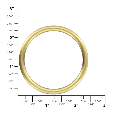 Ohio Travel Bag Rings & Slides 2" Antique Brass, Cast Round Ring, Zinc Alloy, #P-2762-ANTB P-2762-ANTB